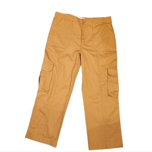 Abercrombie and Fitch Cargo relaxed wide leg baggy rust
